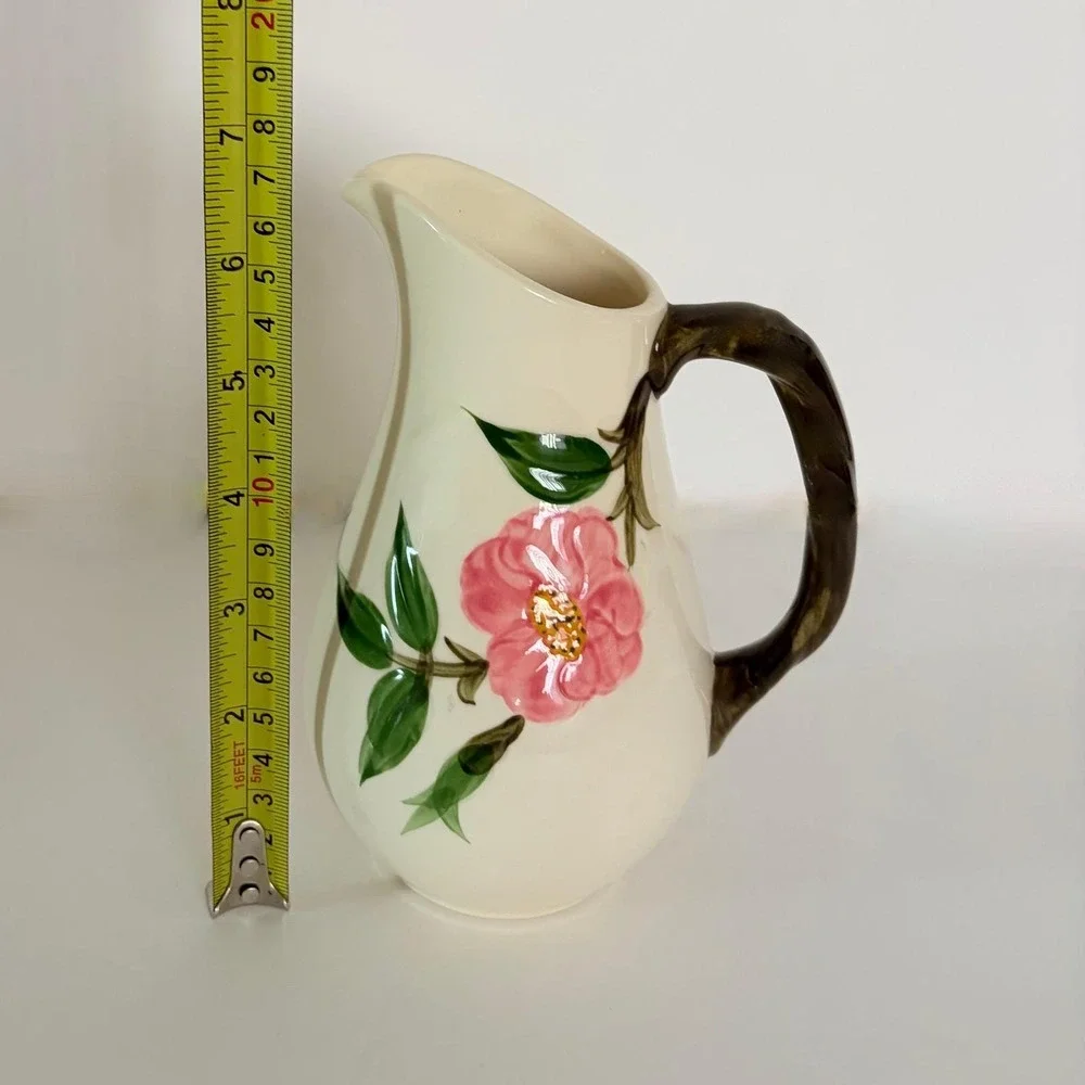 Vintage Franciscan DESERT ROSE Floral Syrup‎ Pitcher Flying F Mark Western